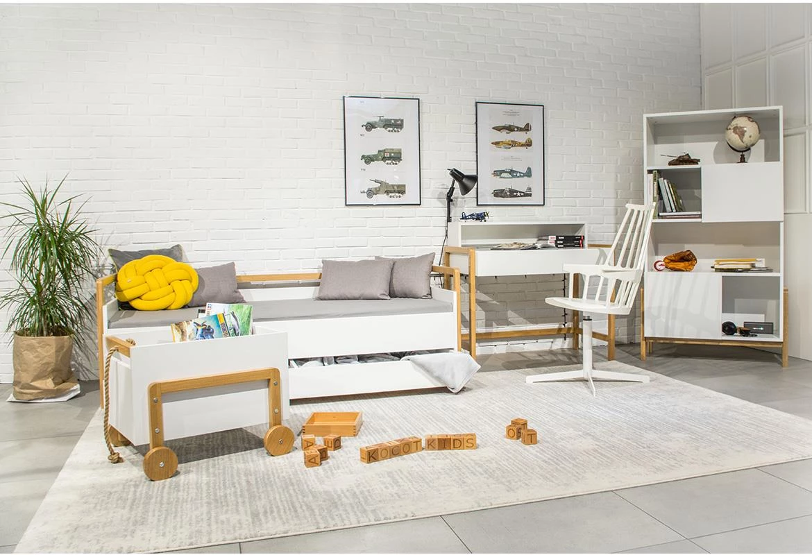 Victor decji krevet sa podnicom 84x190x91 cm beli/natur