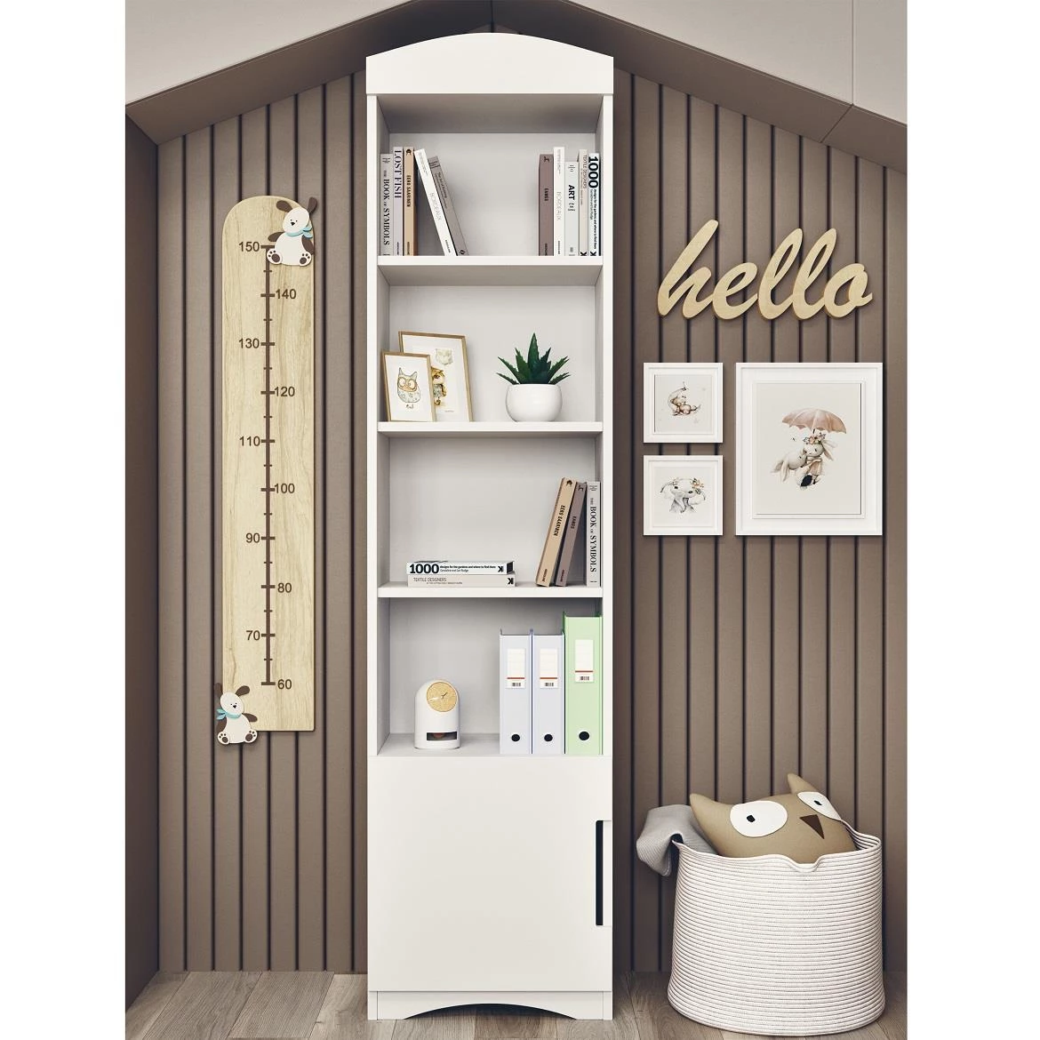 Classic polica 1 vrata+4 otvora 46x36x188,2 cm bela