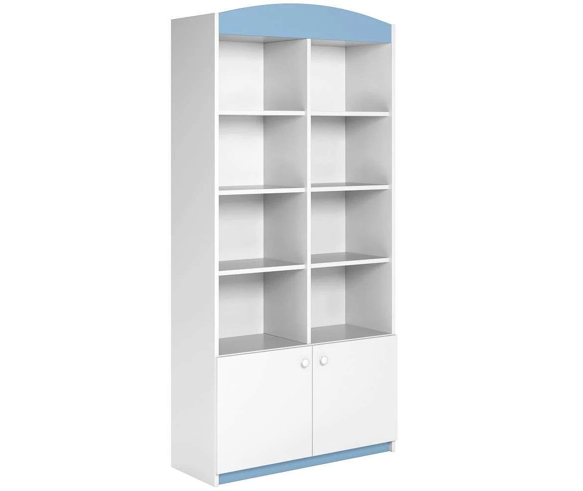 Babydreams polica 2 vrata+8 otvora 90x36x180 cm belo/plava