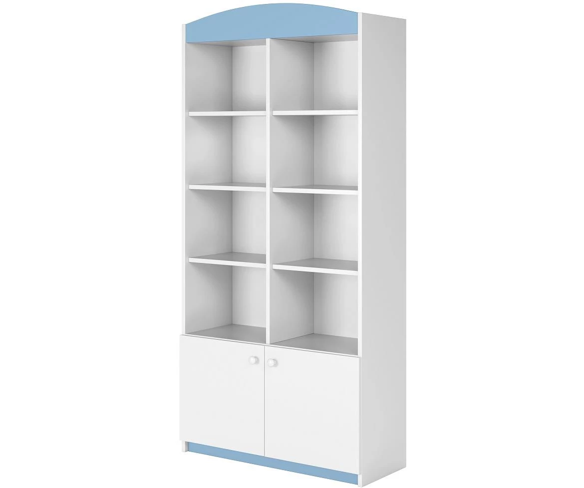 Babydreams polica 2 vrata+8 otvora 90x36x180 cm belo/plava