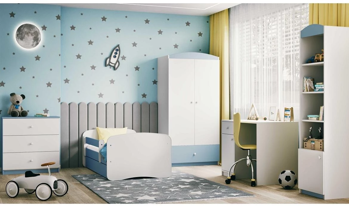 Babydreams polica 2 vrata+8 otvora 90x36x180 cm belo/plava