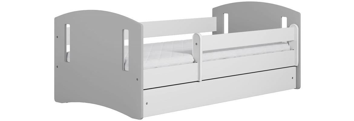Classic decji krevet sa podnicom 90x184x65 cm belo/sivi