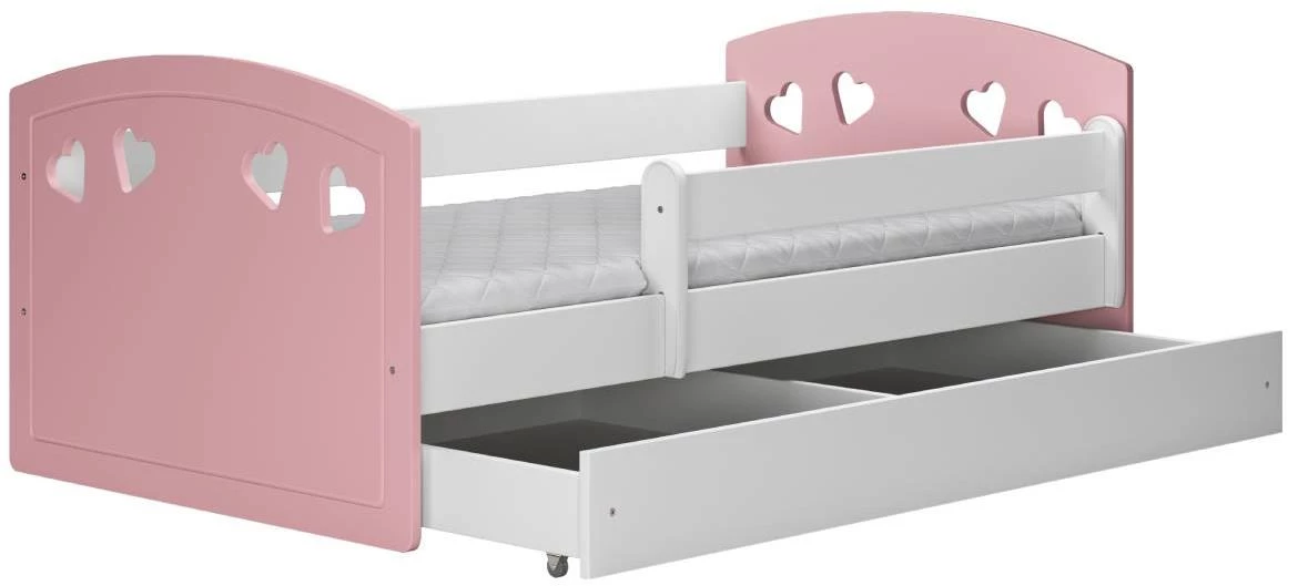 Julia decji krevet sa podnicom 90x164x65 cm belo/roze