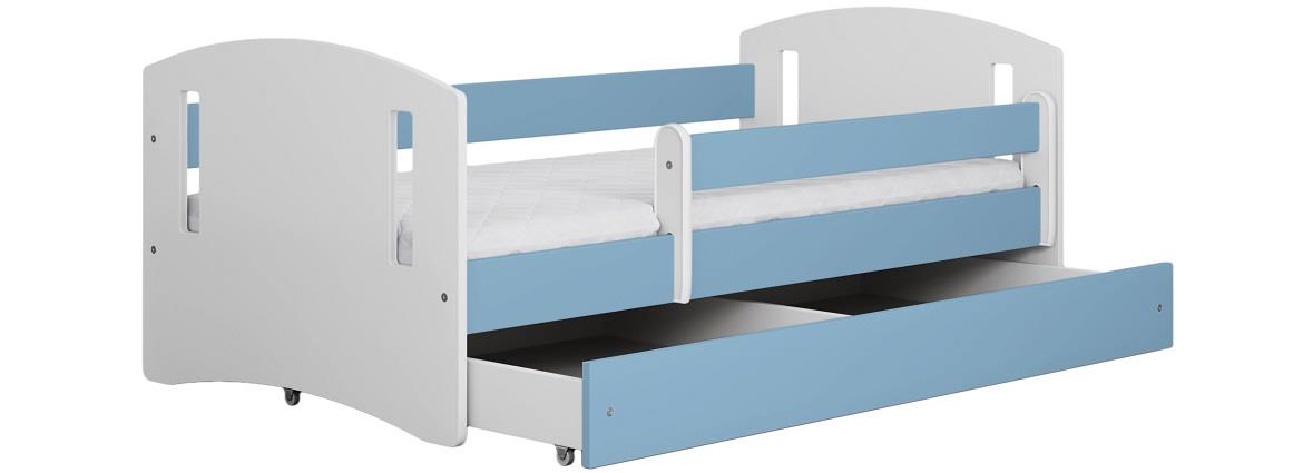 Classic decji krevet sa podnicom 90x184x65 cm belo/plavi