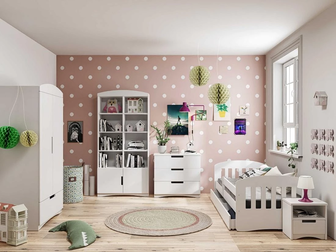 Classic decji krevet sa podnicom 90x184x65 cm beli