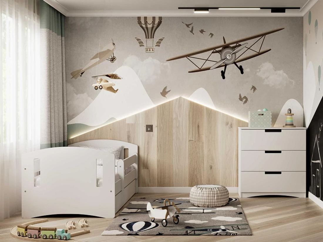 Classic decji krevet sa podnicom 90x184x65 cm beli