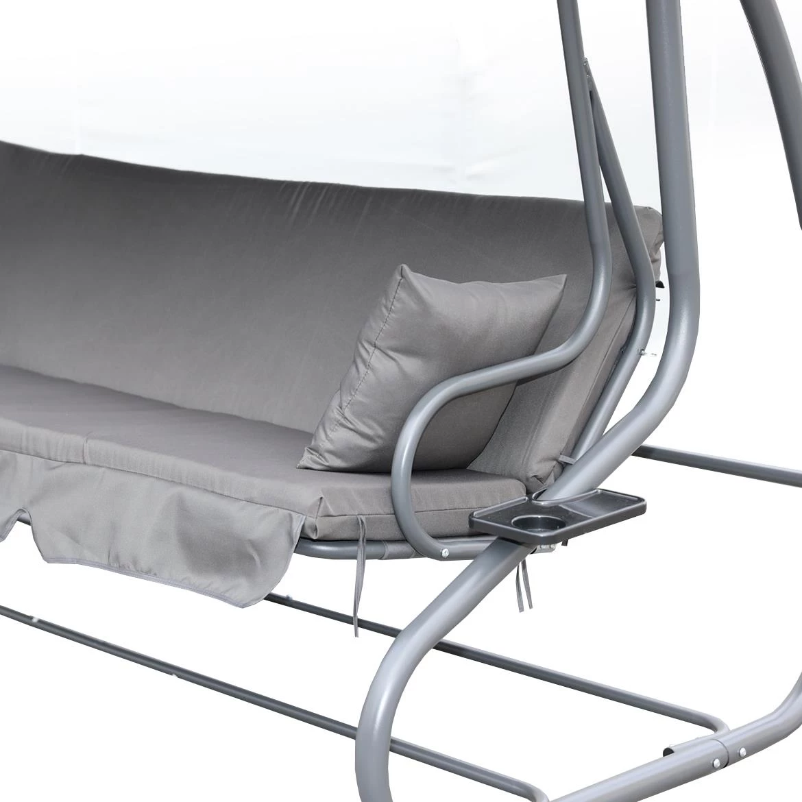 Sklopiva baštenska ljuljaška sa mrežom protiv komaraca 160X117X224 cm siva