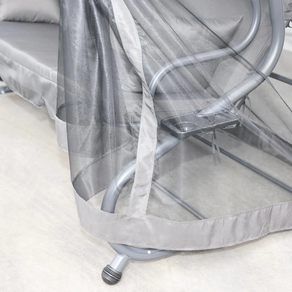 Sklopiva baštenska ljuljaška sa mrežom protiv komaraca 160X117X224 cm siva