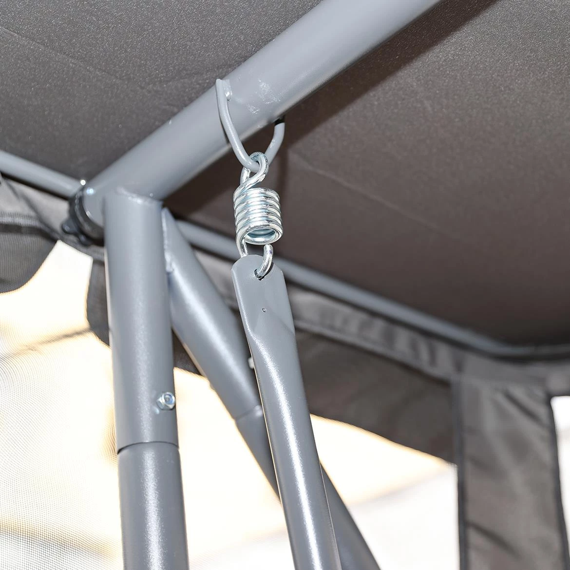 Sklopiva baštenska ljuljaška sa mrežom protiv komaraca 160X117X224 cm siva