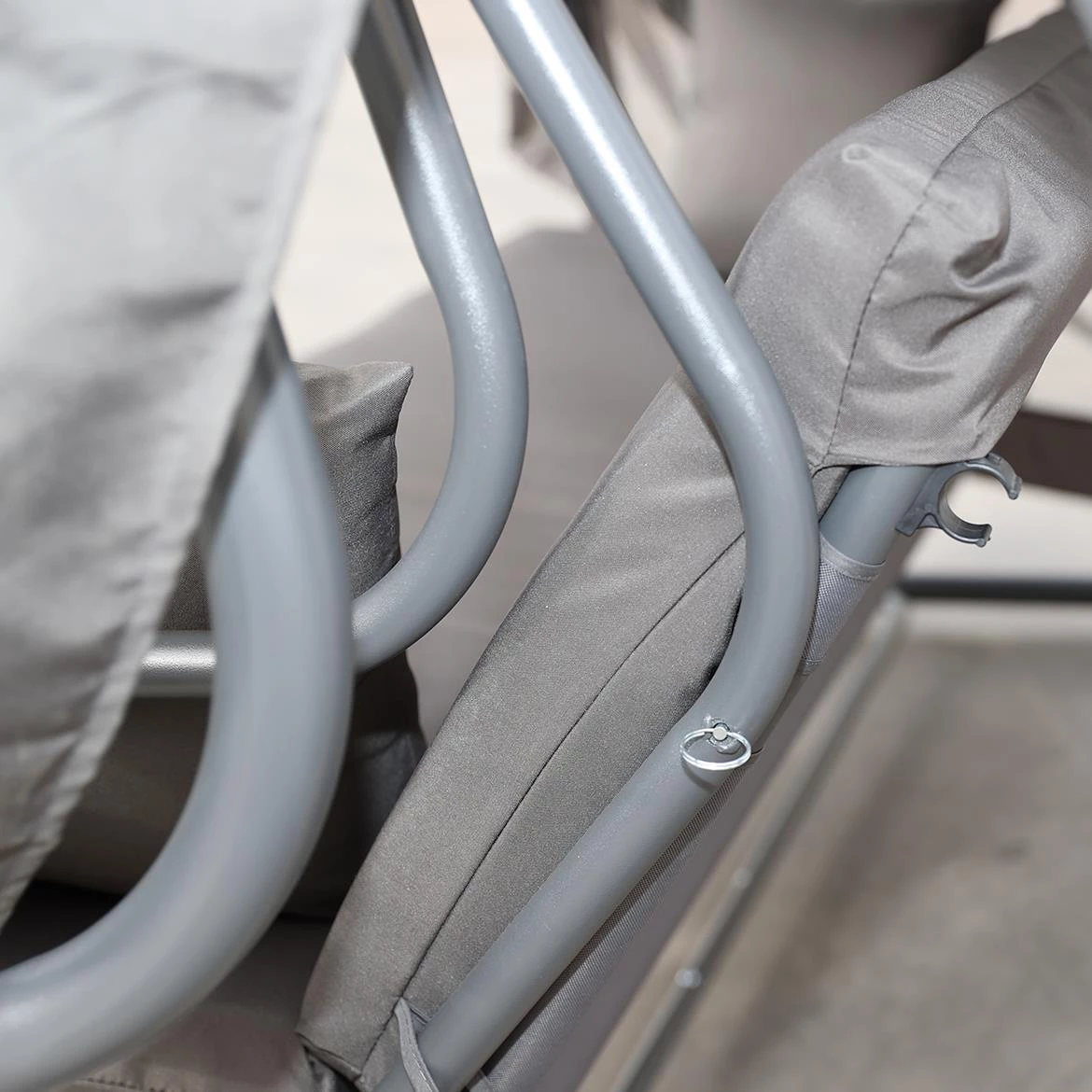 Sklopiva baštenska ljuljaška sa mrežom protiv komaraca 160X117X224 cm siva