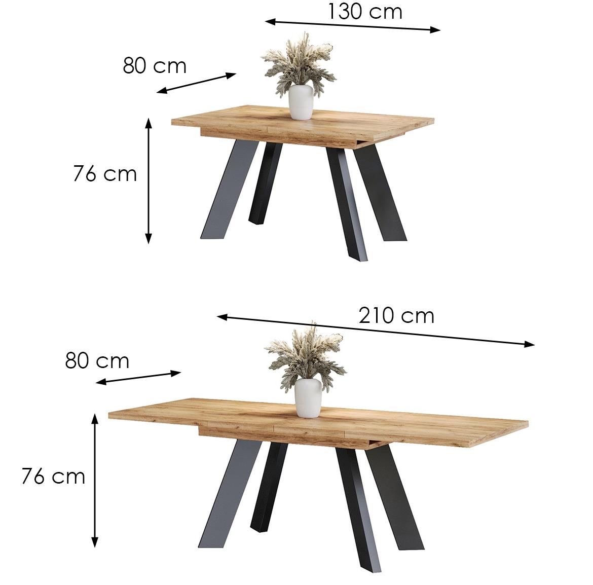 Como sto 130(210)x80x76 cm hrast