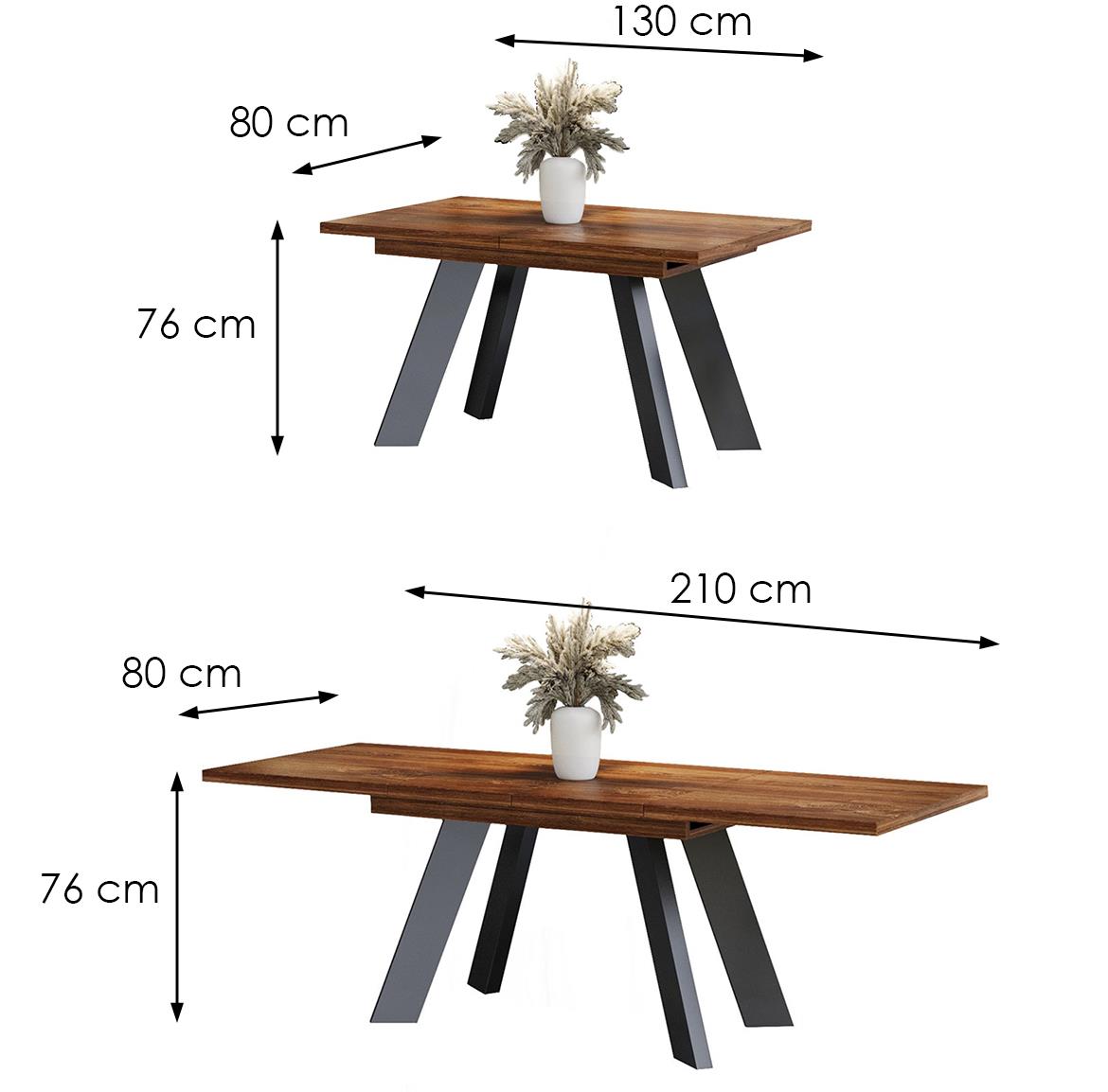 Como sto 130(210)x80x76 cm tamni hrast