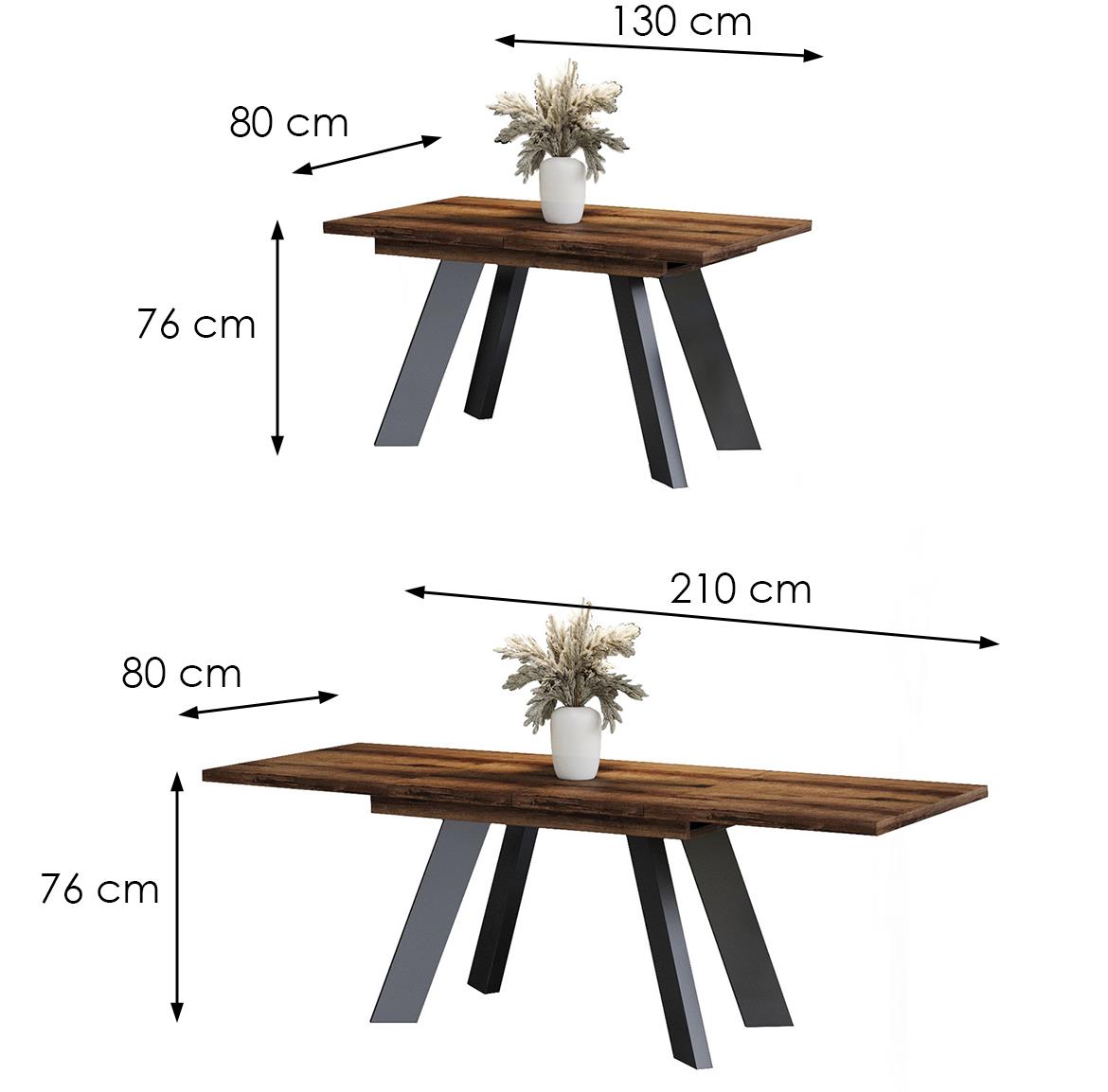 Como sto 130(210)x80x76 cm tamni hrast