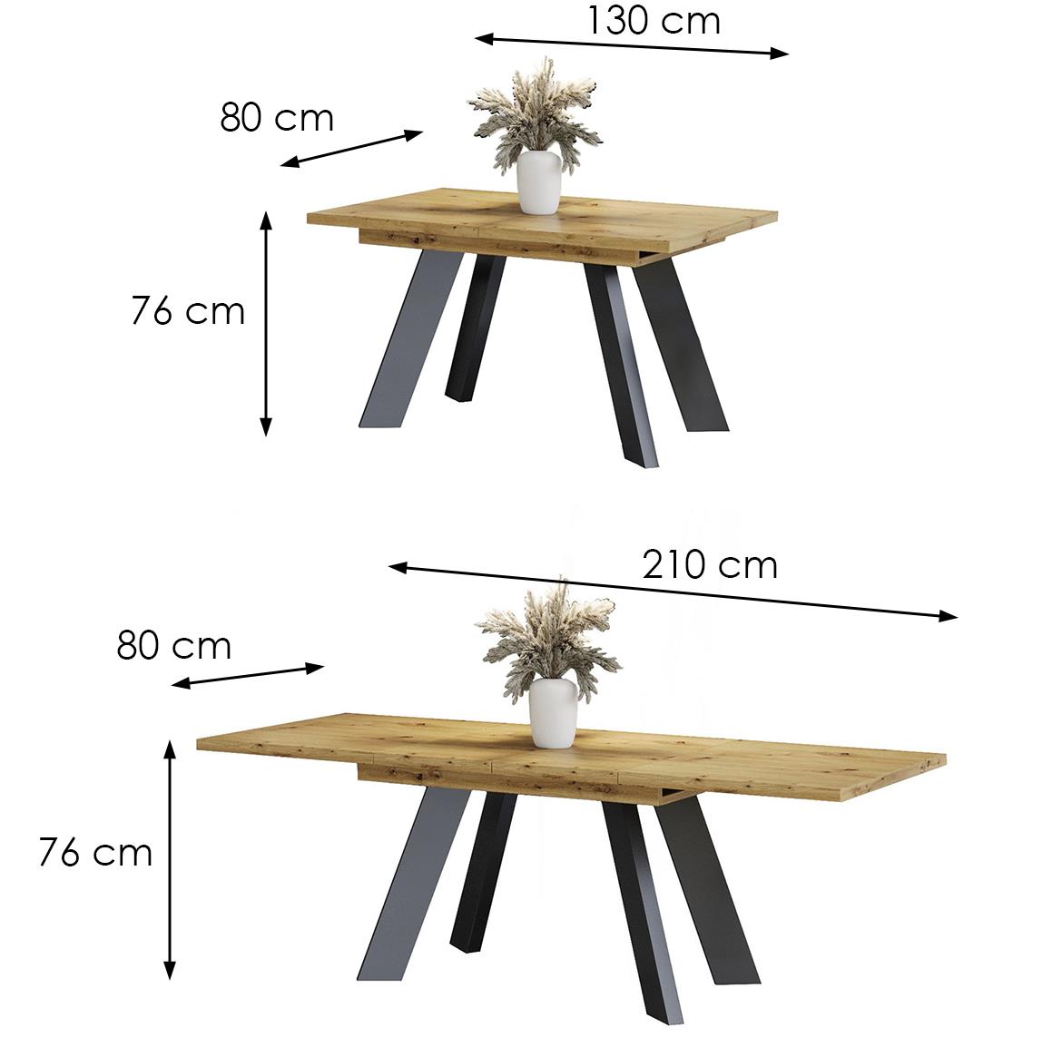 Como sto 130(210)x80x76 cm natur (artisan hrast)