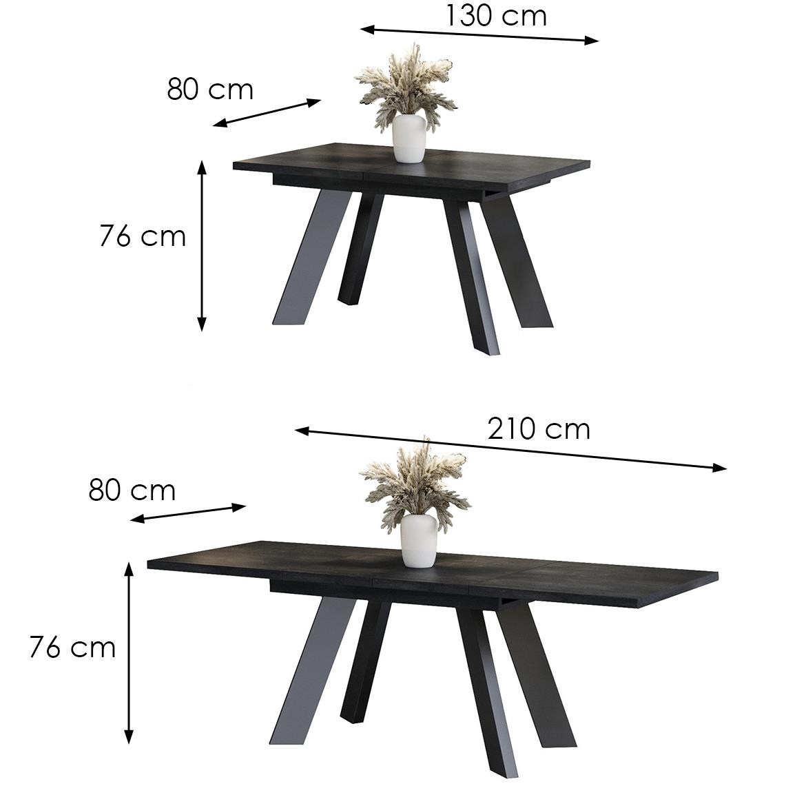 Como sto 130(210)x80x76 cm tamno sivi