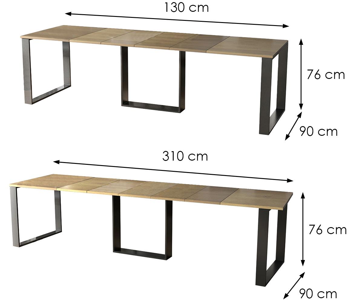 Borys Bis sto 130(310)x90x76 cm hrast