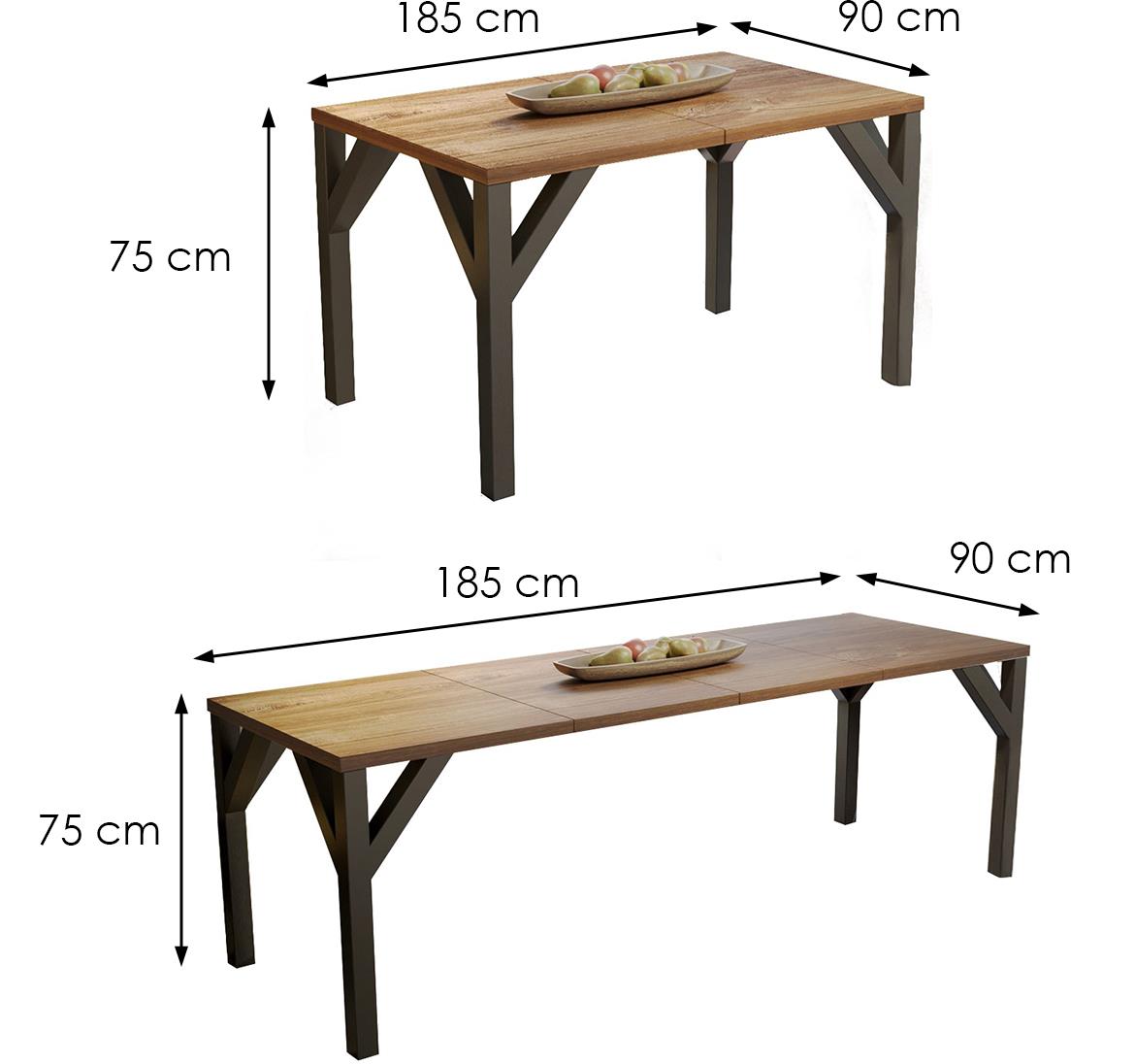 Baltika sto 130(185)x90x75 cm tamni hrast