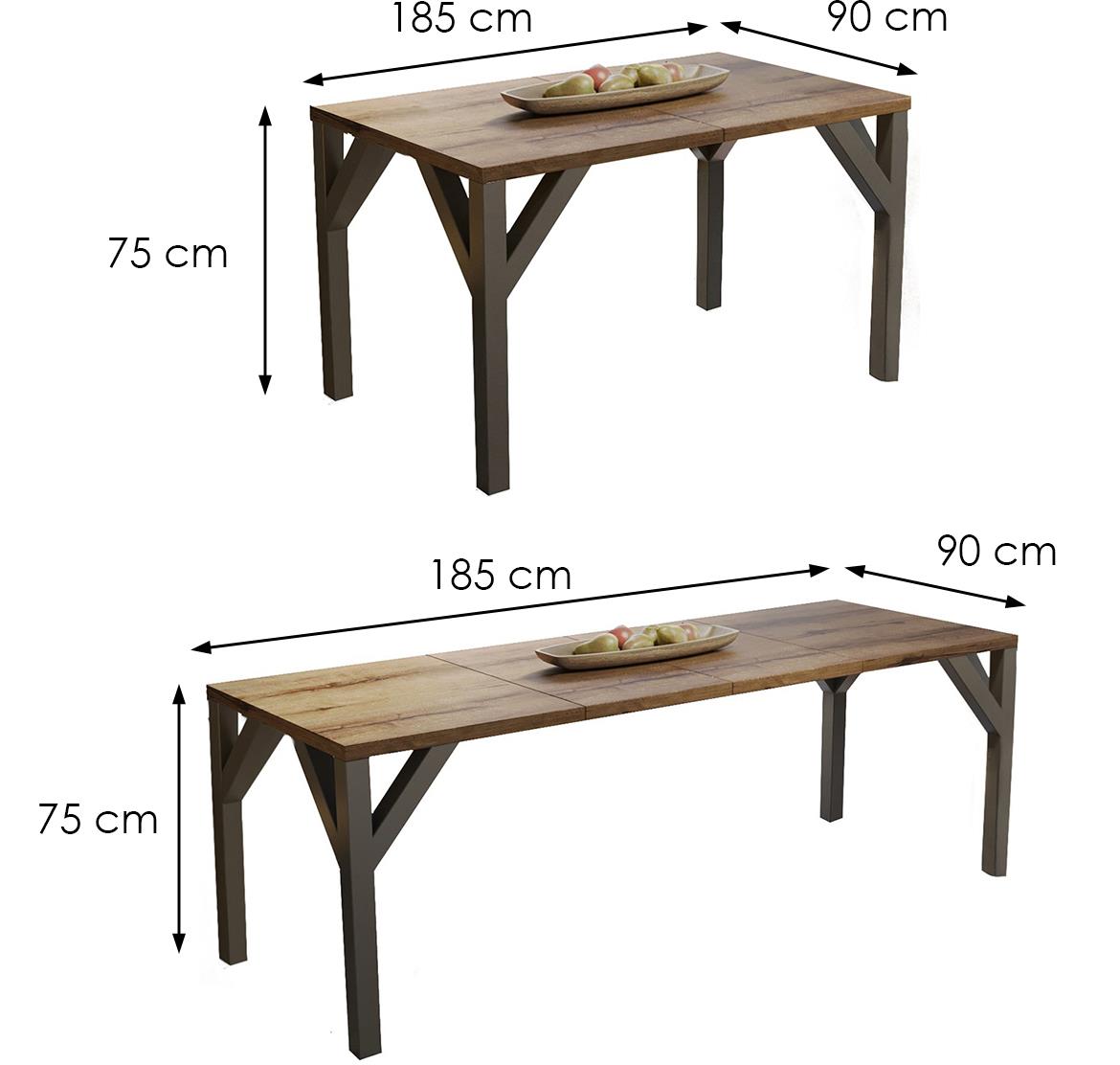 Baltika sto 130(185)x90x75 cm tamni hrast