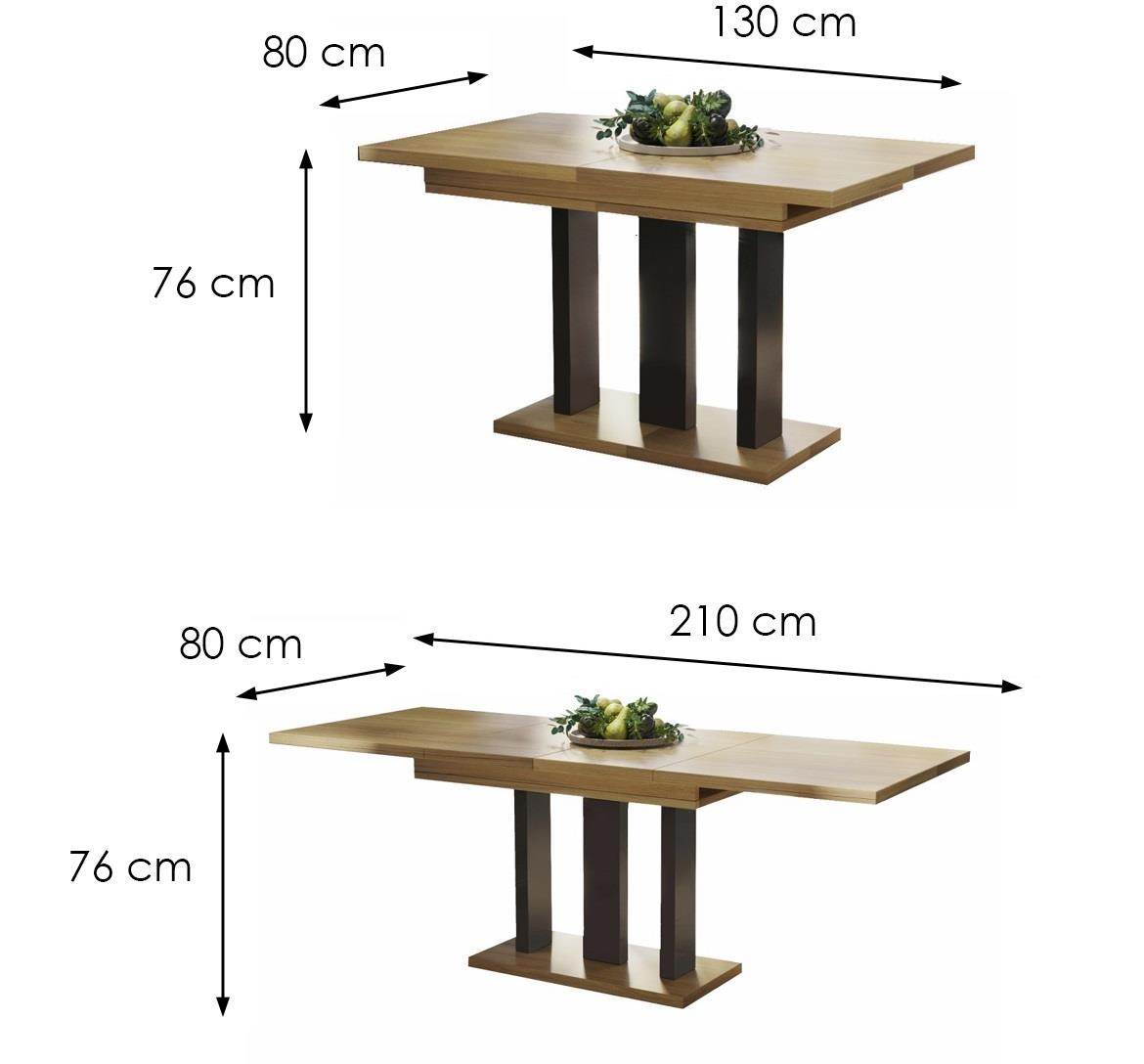 Appia sto 130(210)x80x76 cm hrast