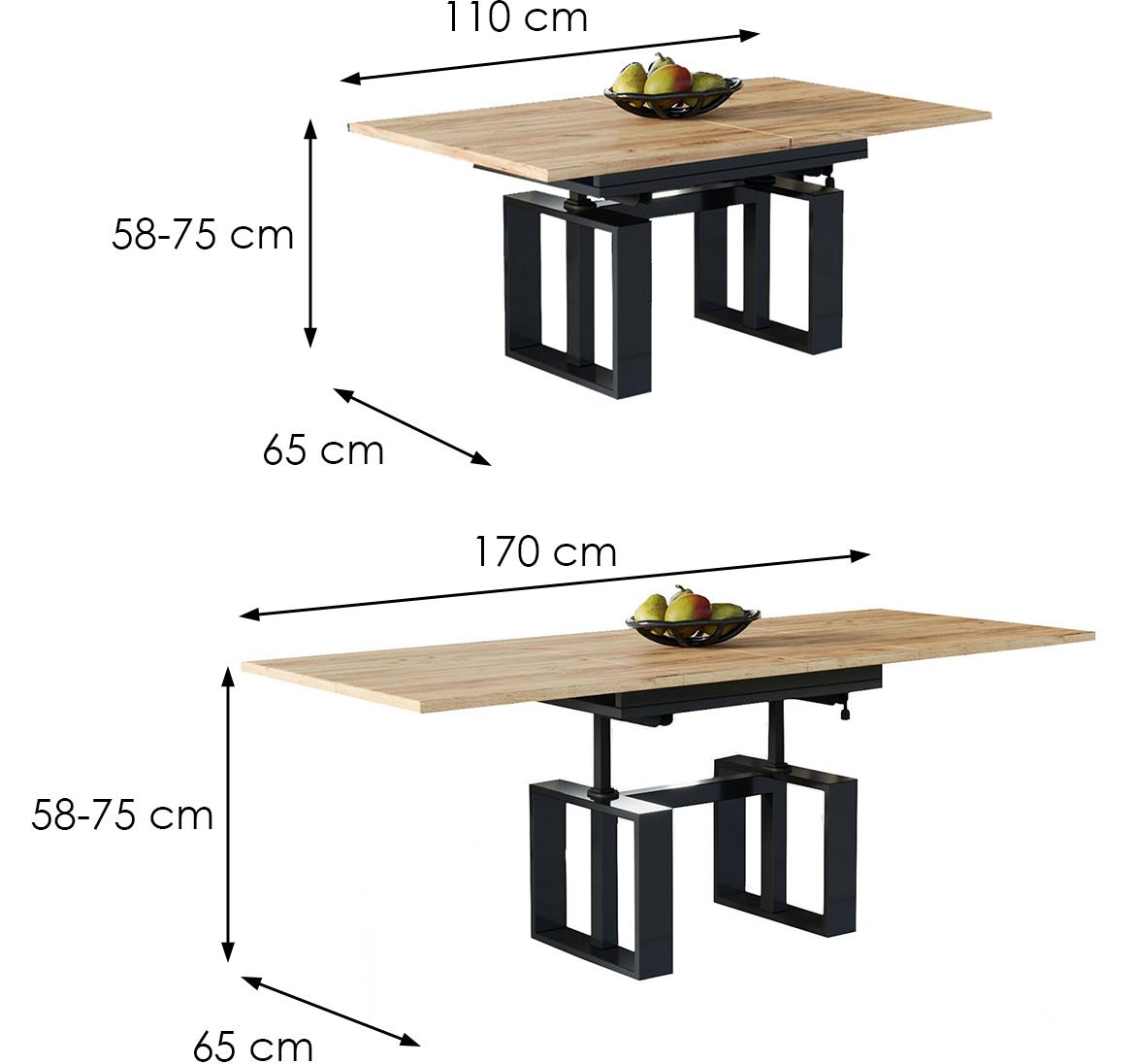 Empoli sto 110(170)x65x75 cm hrast