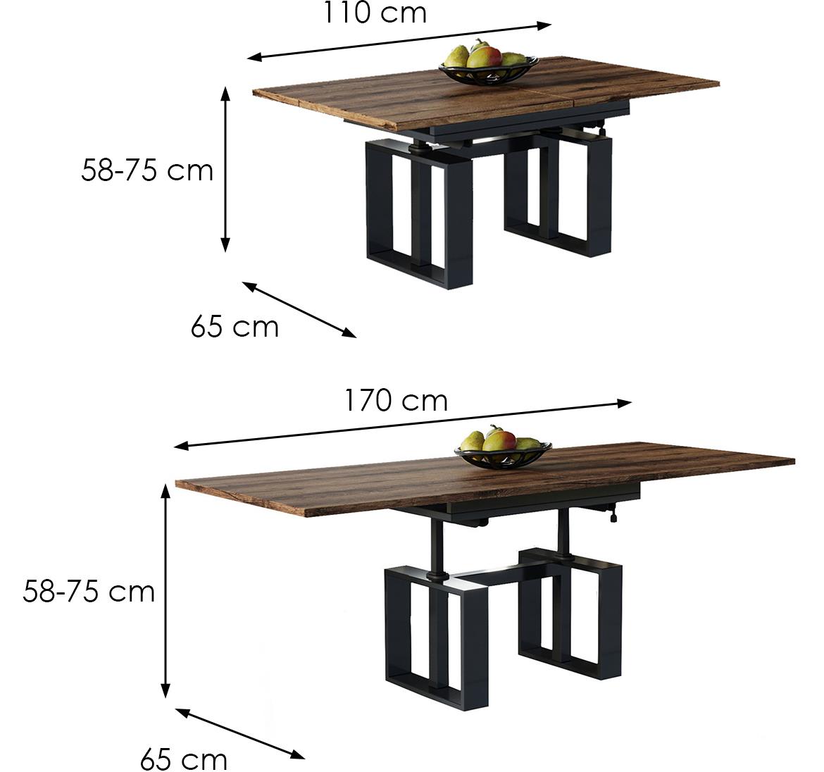 Empoli sto 110(170)x65x75 cm tamni hrast