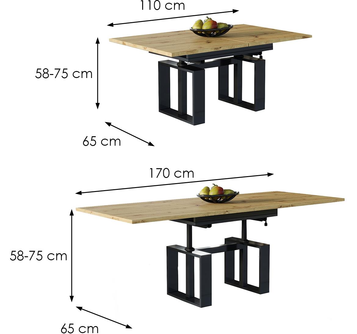 Empoli sto 110(170)x65x75 cm hrast