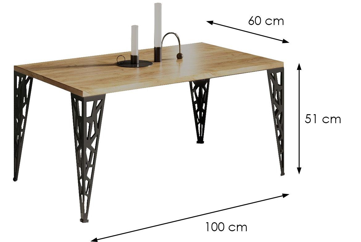 Monza klub sto 100x60x51 cm hrast