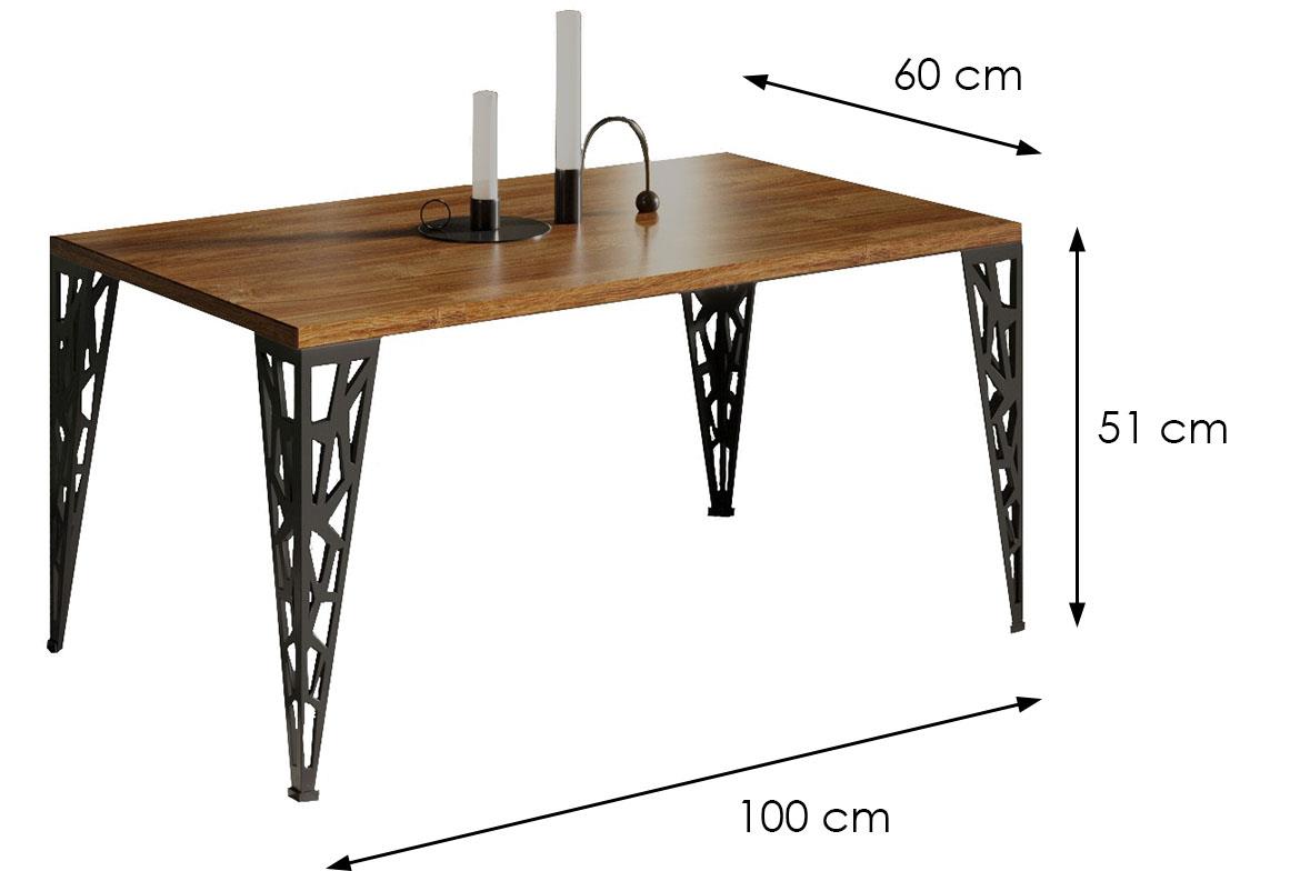 Monza klub sto 100x60x51 cm tamni hrast