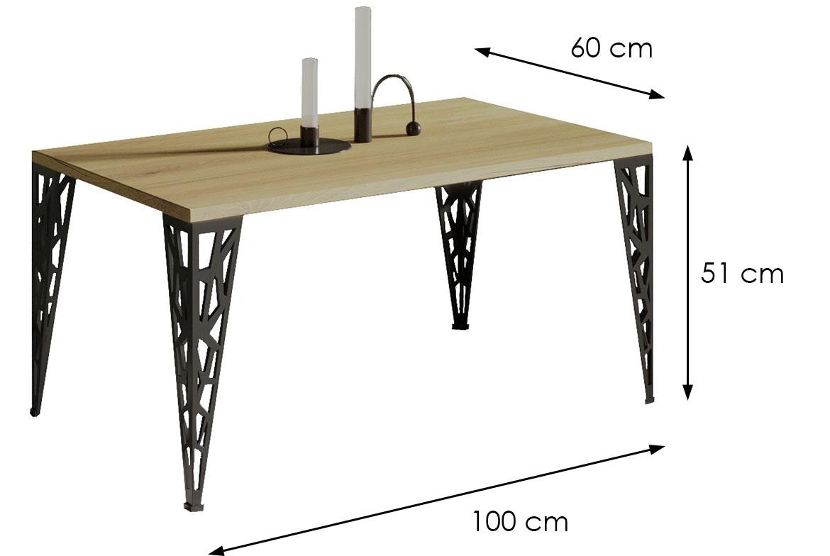 Monza klub sto 100x60x51 cm hrast