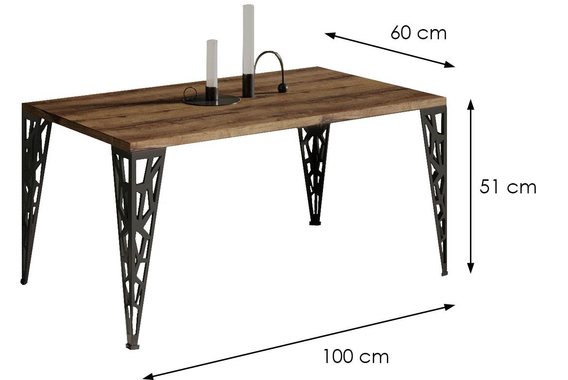 Monza klub sto 100x60x51 cm tamni hrast