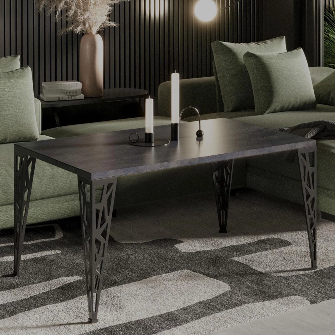 Monza klub sto 100x60x51 cm tamno sivi