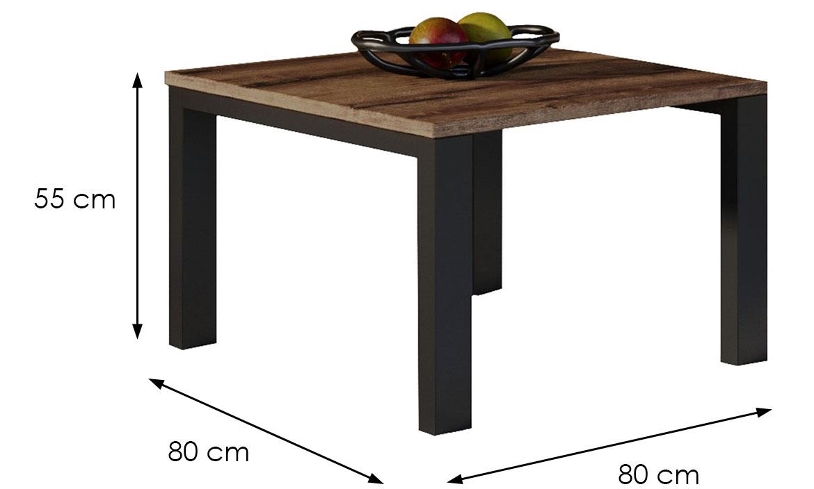 Garold klub sto 80x80x55 cm tamni hrast