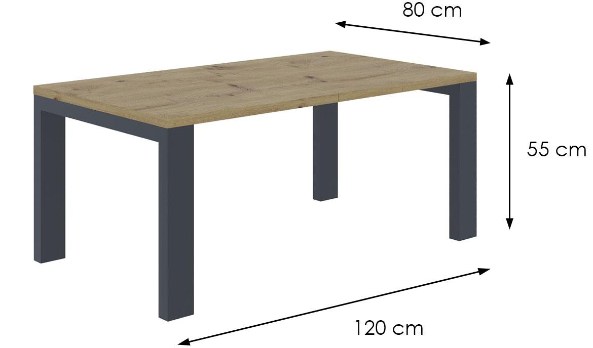 Garold klub sto 120x80x55 cm hrast