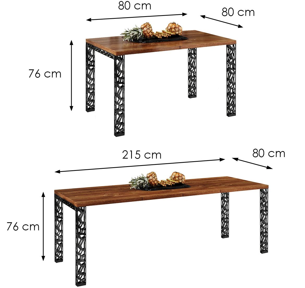 Matio sto 80(215)x80x76 cm tamni hrast