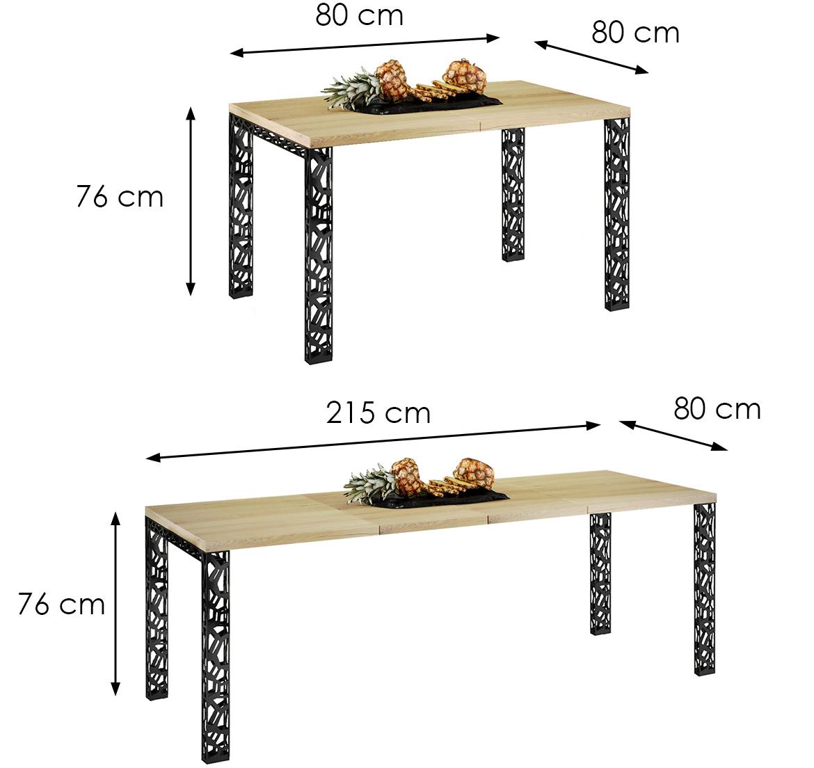 Matio sto 80(215)x80x76 cm hrast