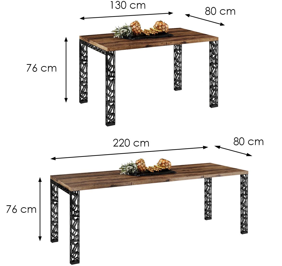 Matio sto 130(220)x80x76 cm tamni hrast