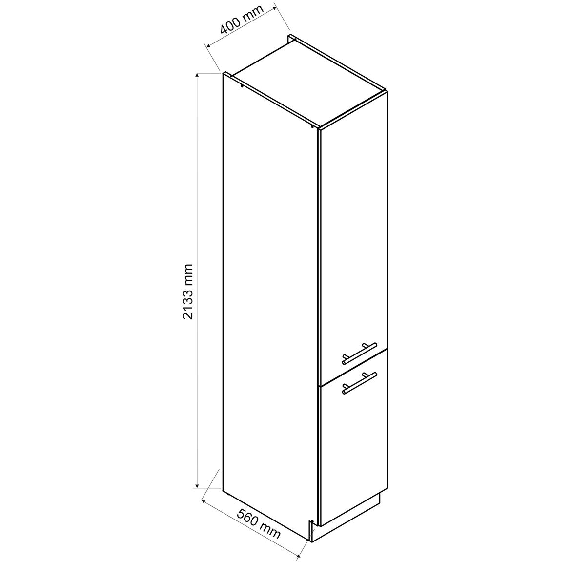 Emily D40SL 2133 PL 2FR kuhinjski element 2 vrata 40x56x213,3 cm belo/sivi