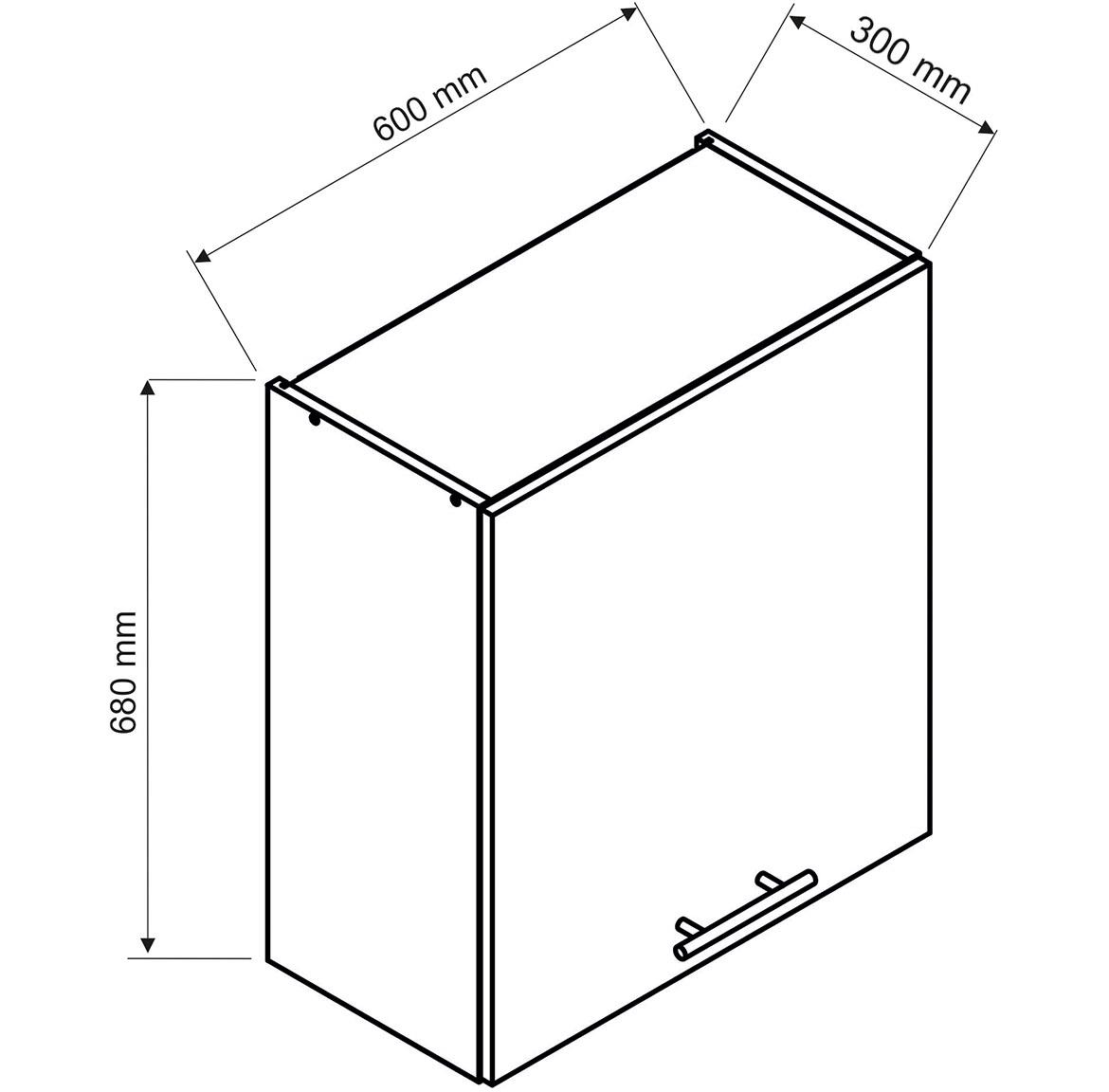 Emily W60/68 Slim Pl kuhinjski element 60x30x68 cm crni