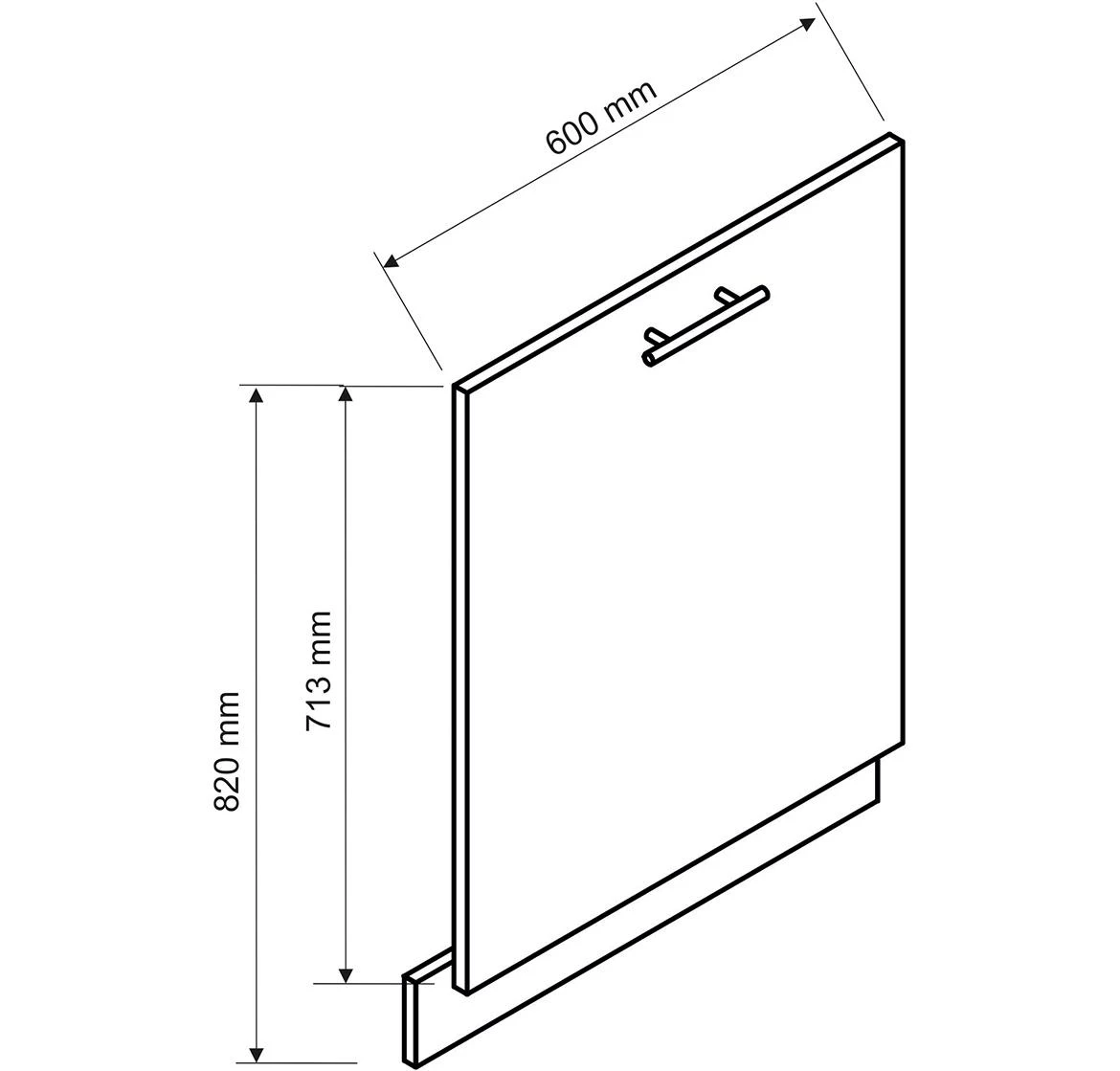 Emily 60pz front za sudomašinu 59,6x1,6x57 cm crni