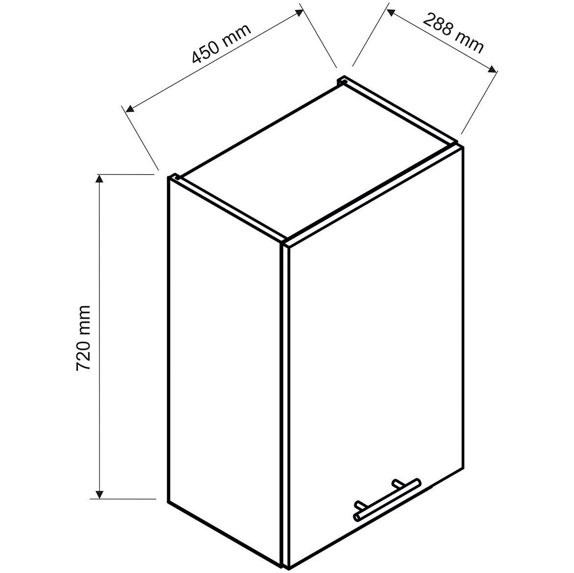 Clara W45 R/L kuhinjski element 45x28,8x72 cm sivi