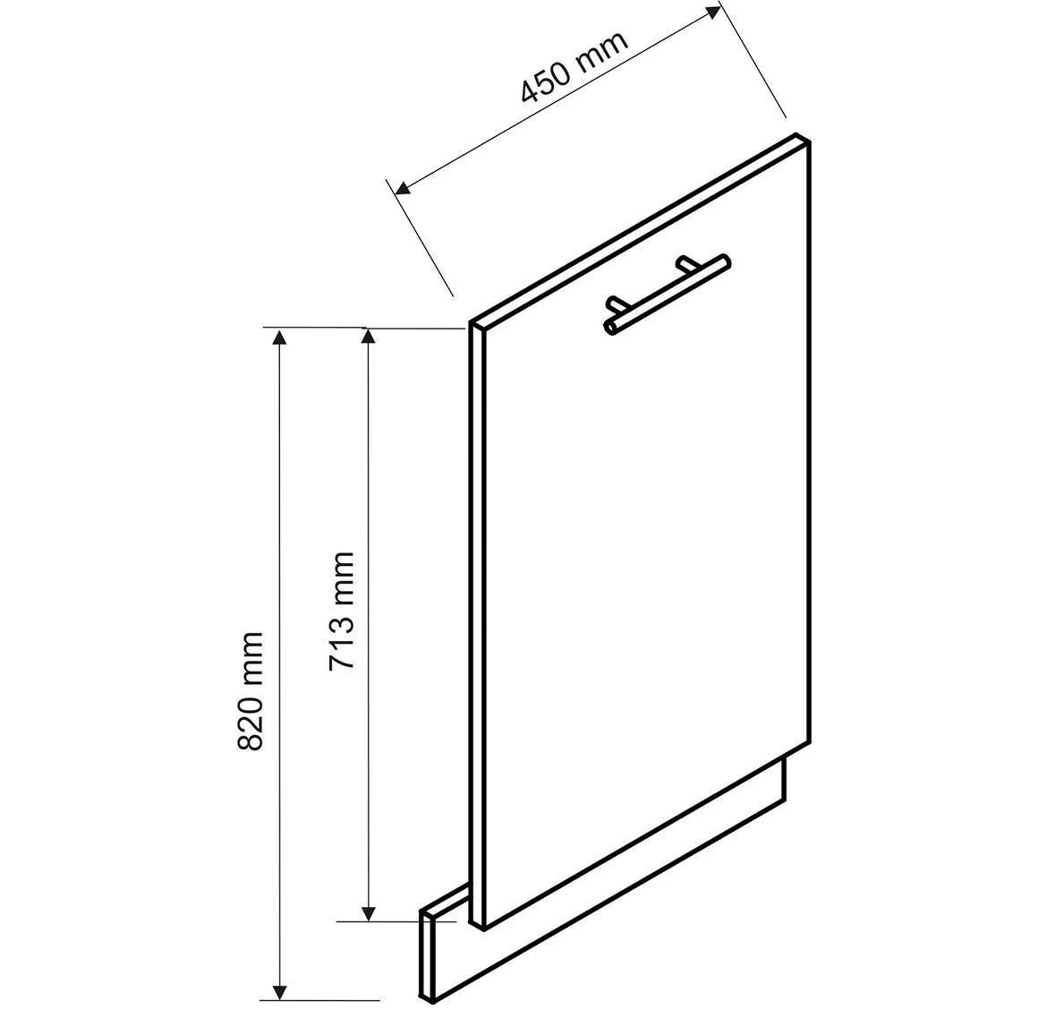 Emily 45pz front za sudomašinu 44,6x1,6x71,3 cm zeleni