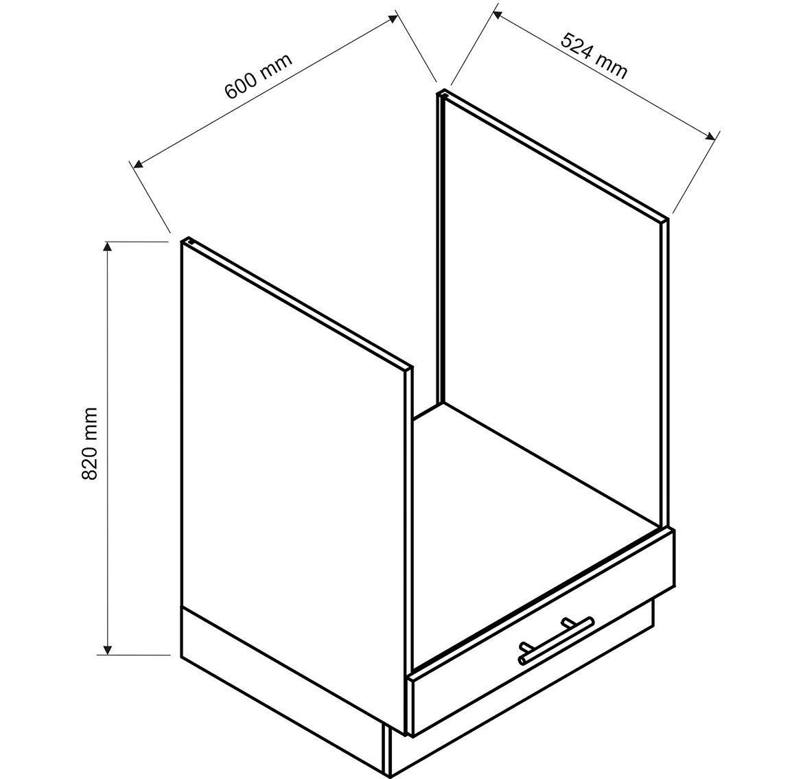 Max Dk60 kuhinjski element za rernu 60x52,4x82 cm belo/bež