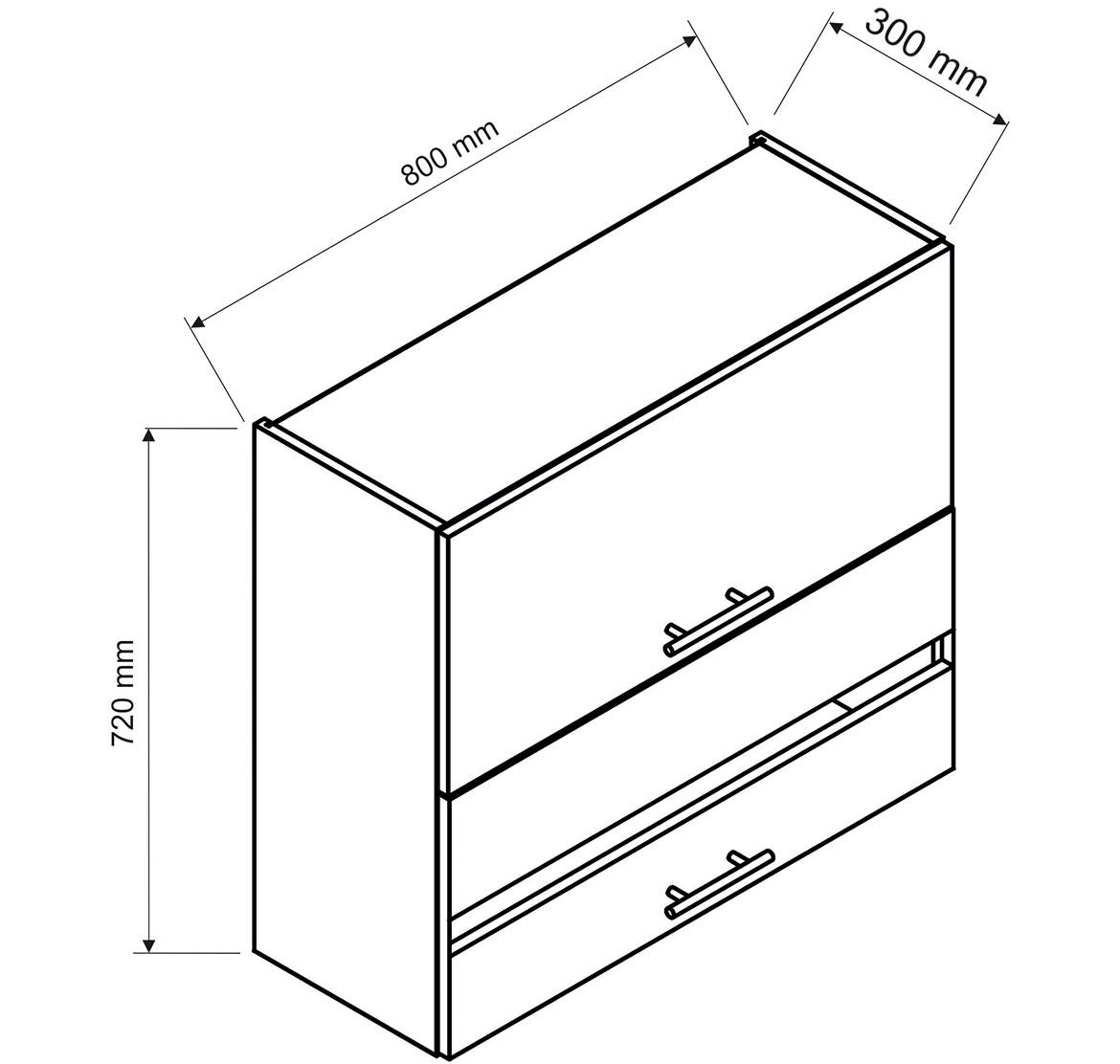 Max W80grf/2 Sd kuhinjski element  80x30x72 cm sivi