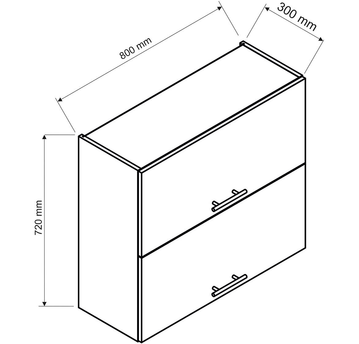 Max W80grf/2 kuhinjski element 80x30x72 cm  beli