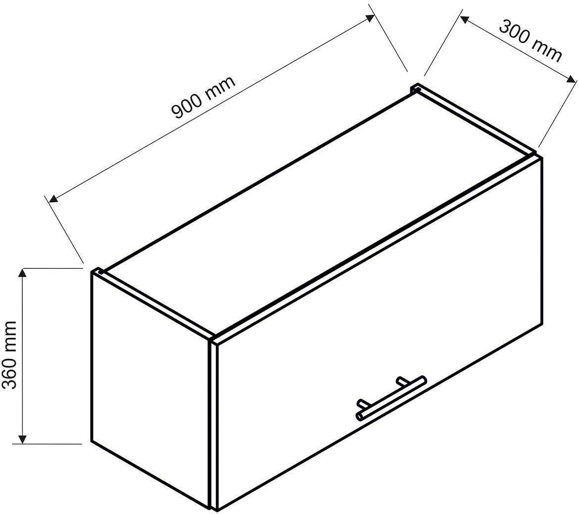 Max W90okg kuhinjski element 90x30x36 cm sivi