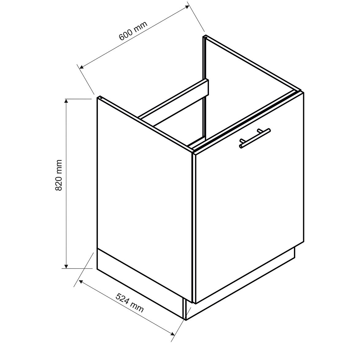 Max D60zl Pl kuhinjski element 1 vrata 60x52,4x82 cm belo/bež