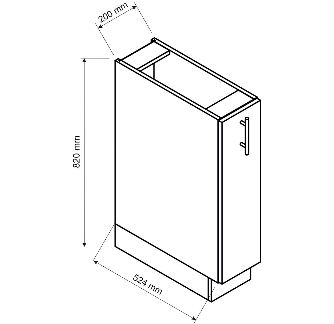 Max D20 kuhinjski element 1 fioka 20x52,4x82 cm belo/tamno sivi