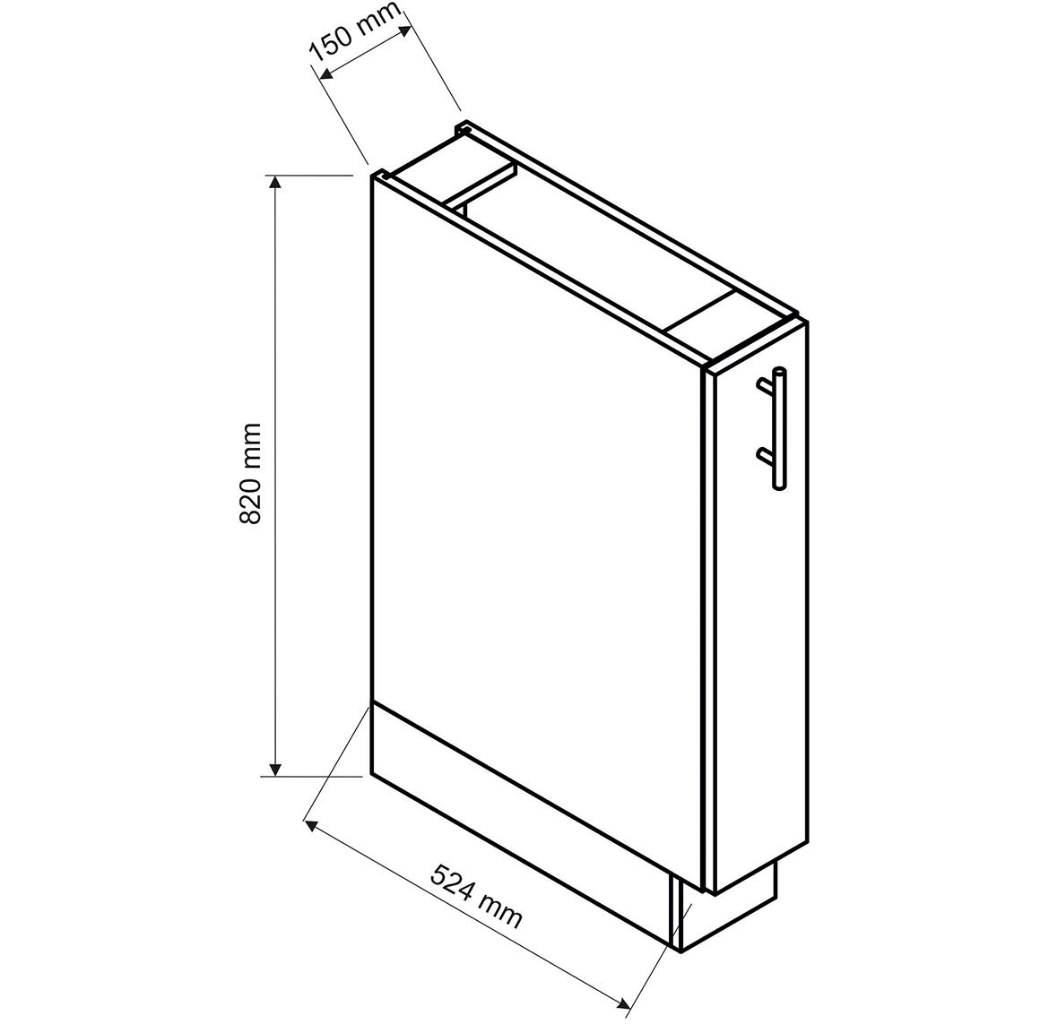 Max D15 kuhinjski element 1 fioka 15x52,4x82 cm belo/tamno sivi