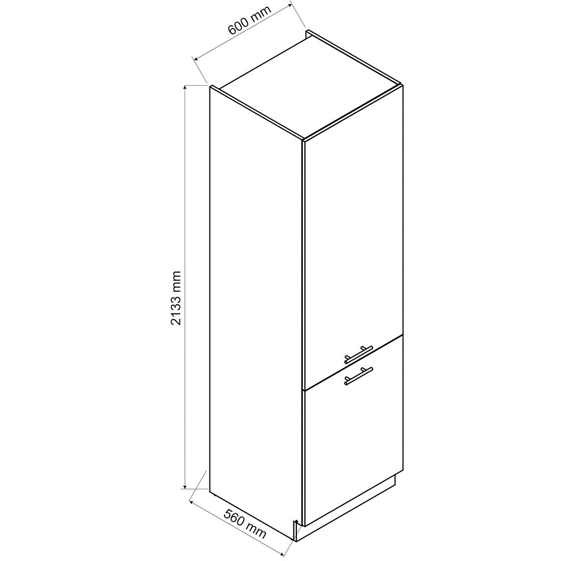 Max D60lo 2133 Pl 2fr kuhinjski element 2 vrata 60x56x213,3 cm belo/tamno sivi