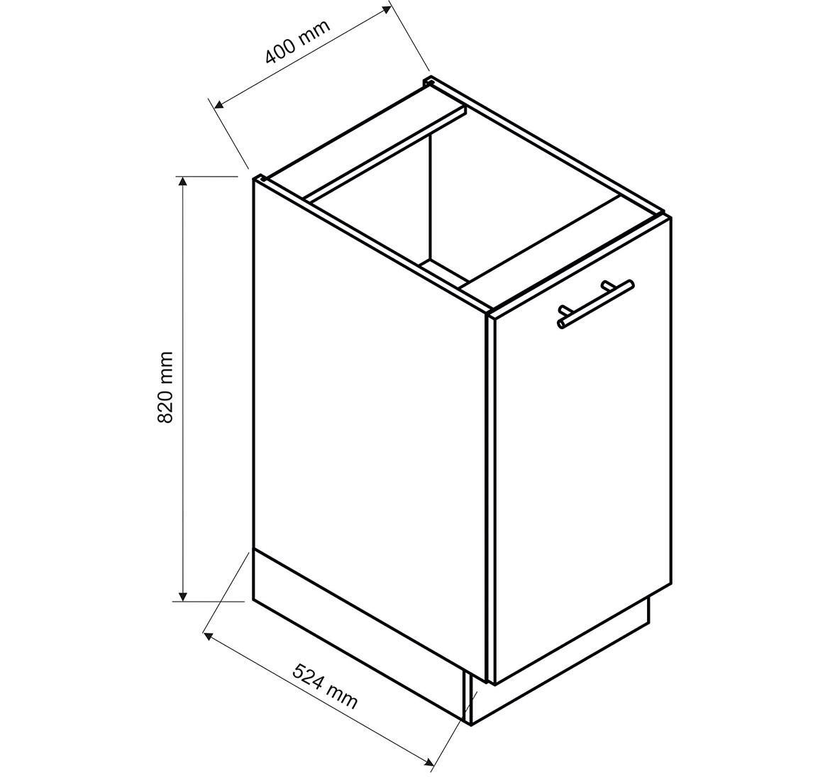 Max D40 Pl kuhinjski element 1 vrata 40x52,4x82 cm belo/zeleni